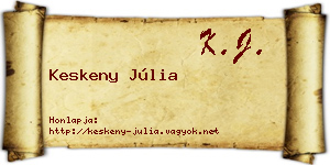 Keskeny Júlia névjegykártya